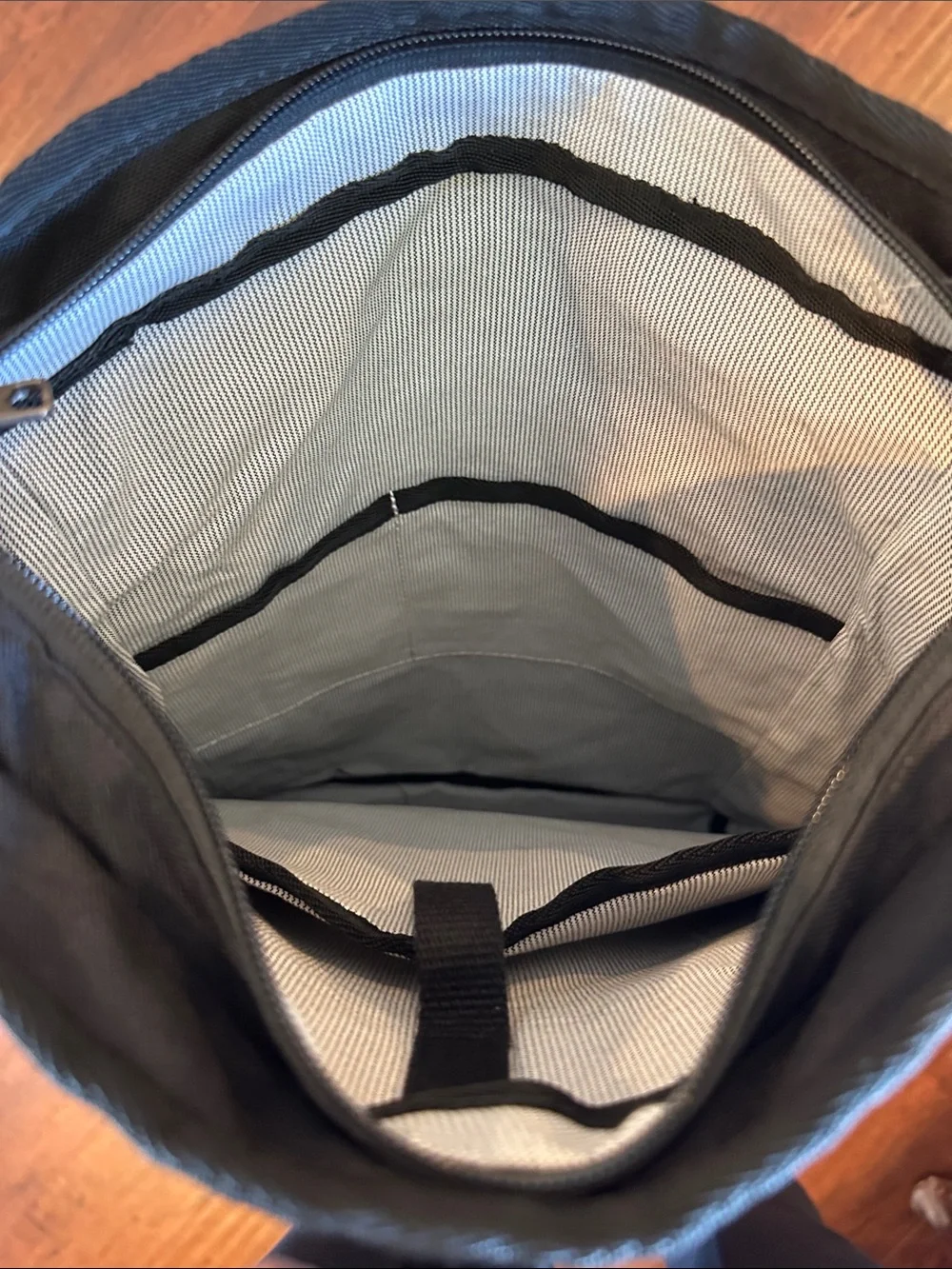 Carhartt Black Canvas Zipper and Roll-Top Backpack with Front Zip Pocket